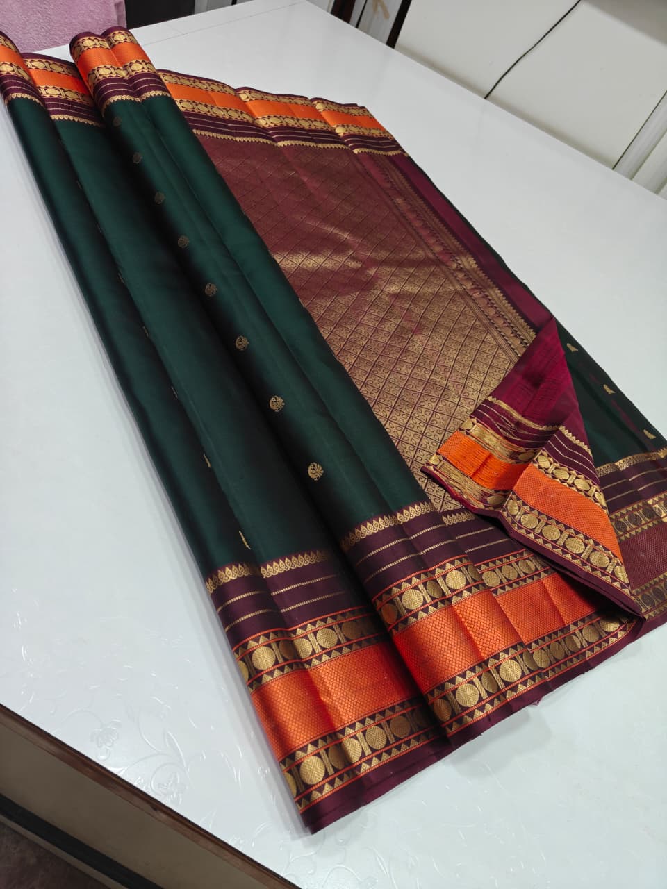 Traditional Maharashtrian Irkal Paithani Silk